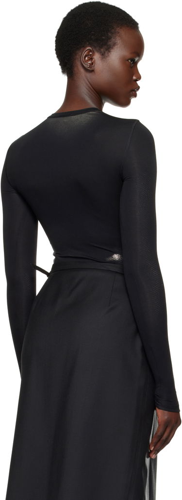 Krop Diesel Long Sleeve Metallic T-Shirt Sort | A15251 0WFBW, 2