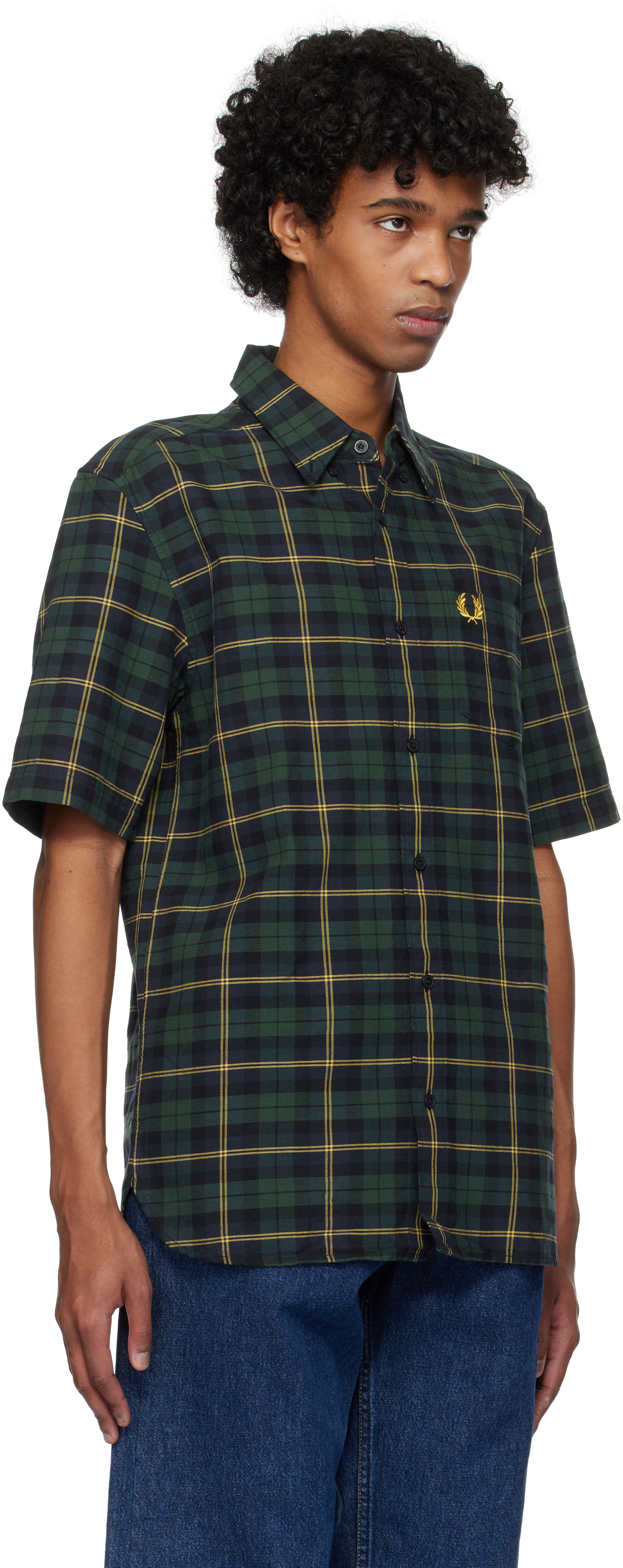 Skjorte Fred Perry Fred Perry Tartan Oxford Shirt Grøn | M9627, 1