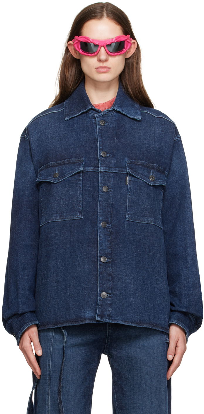 Skjorte Ottolinger Ottolinger Buttoned Denim Shirt Blå | 1700409