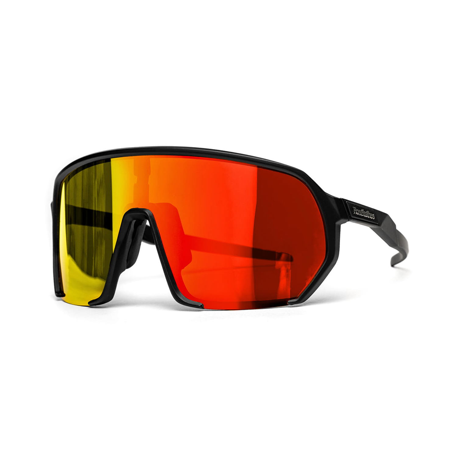 Solbriller Horsefeathers Archie Bike Sunglasses Black/ Mirror Red Sort | AM219B, 0
