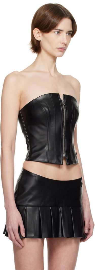 Tanktop MISBHV MISBHV Faux-Leather Zip Top Sort | 250W142, 1