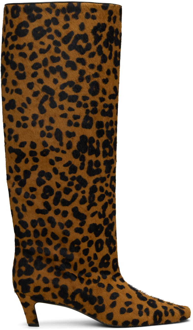 Sneakers og sko TOTEME Wide Shaft Calf Hair Boots Brun | 243-WAS3114-LE0070, 0