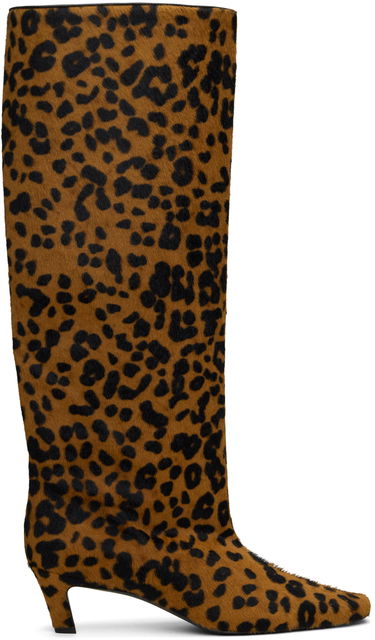 Sneakers og sko TOTEME Wide Shaft Calf Hair Boots Brun | 243-WAS3114-LE0070, 0