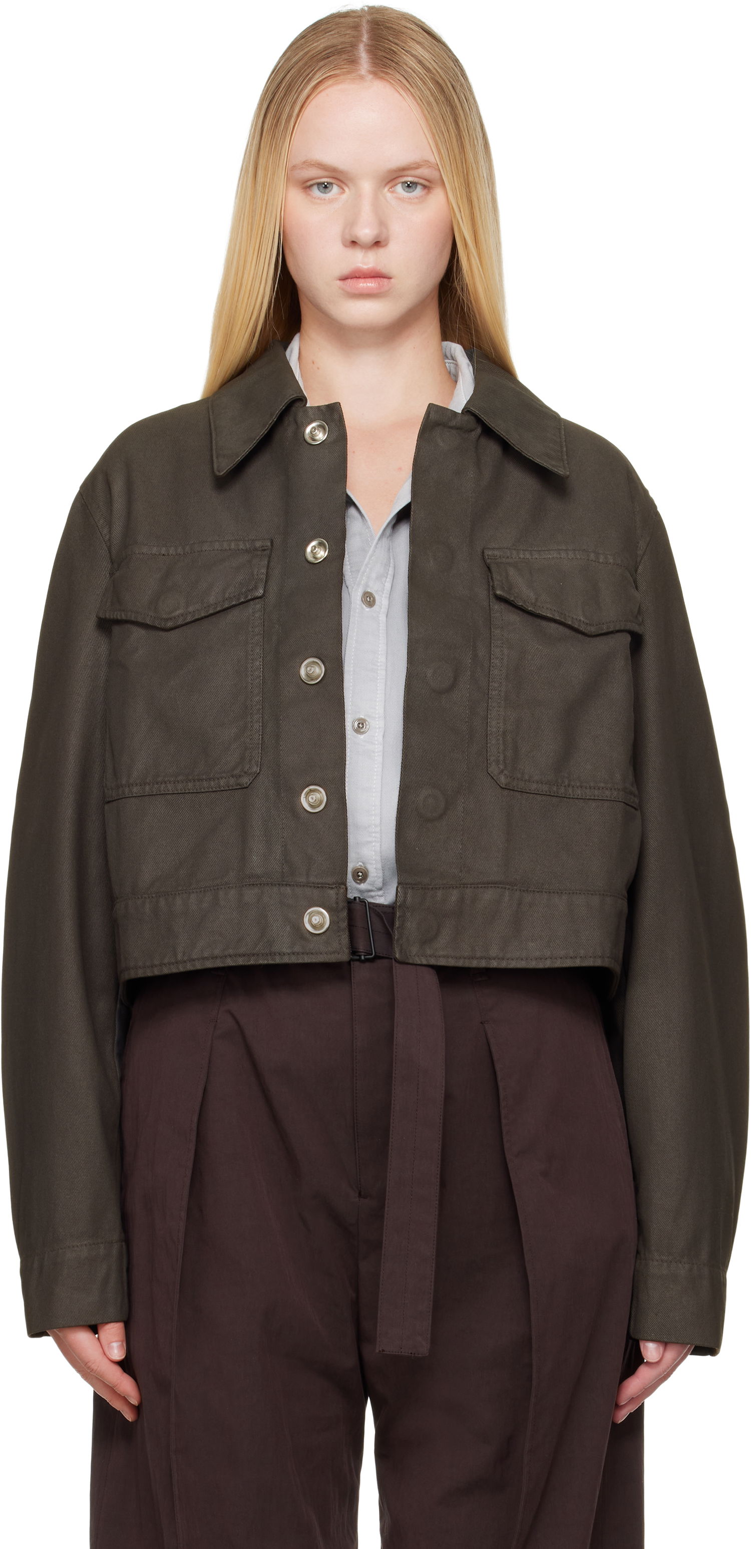 Jakke LEMAIRE Lemaire Two Pocket Cropped Jacket Grøn | OW1139 LD1030, 0