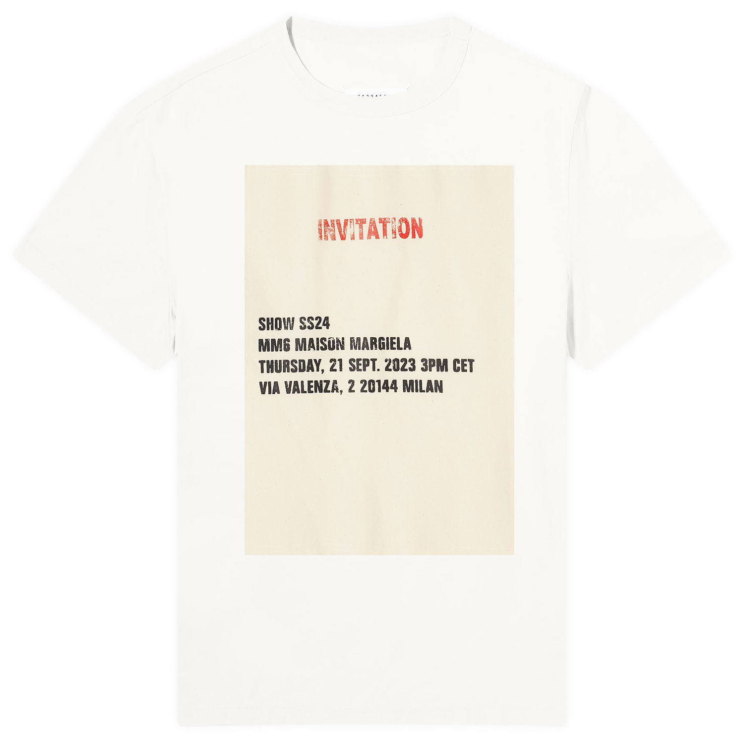 T-shirt Maison Margiela MM6 Men's Show Invitation Beige | SH2GC0006-S23588-101, 0