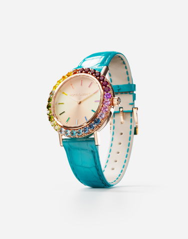Ur Dolce & Gabbana Dolce & Gabbana Iris Watch with Multi-colored Gems Turkis | WWLB2GXA1XAB0025, 2