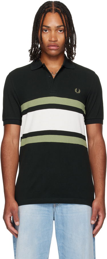 Polo skjorte Fred Perry Fred Perry Panelled Polo Sort | M9903, 0