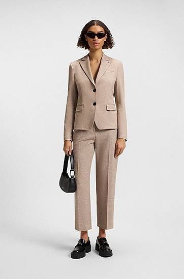 Bukser BOSS Relaxed Fit Stretch Trousers Beige | 50542692, 1
