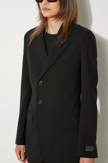 Jakke KENZO Virgin Wool Waisted Blazer Sort | FE62VE2549GE.99, 0