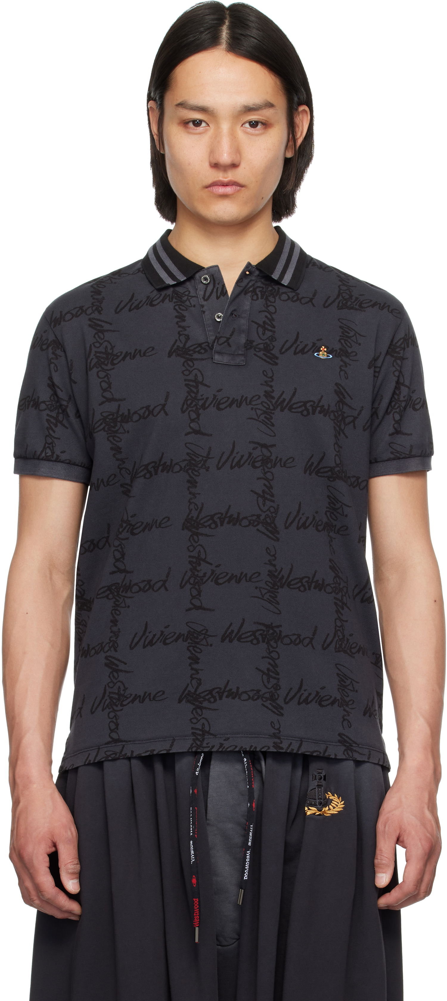 Polo skjorte Vivienne Westwood Vivienne Westwood Classic Signature Polo Grå | 2H01000I-J008T-, 0