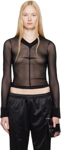 MM6 Maison Margiela Elastic Jersey Mesh Long Sleeve Top