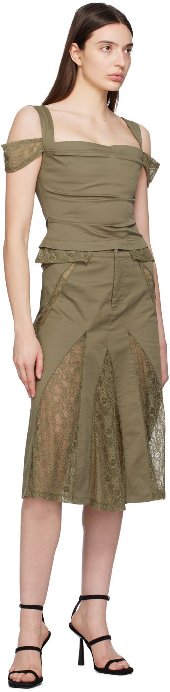 Nederdel Miaou Miaou Renata Lace-Trim Tank Top Grøn | 7133SPSHUN, 3