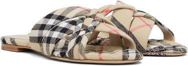 Tøj Burberry Burberry Check Cabana Slides Beige | 8111378, 3