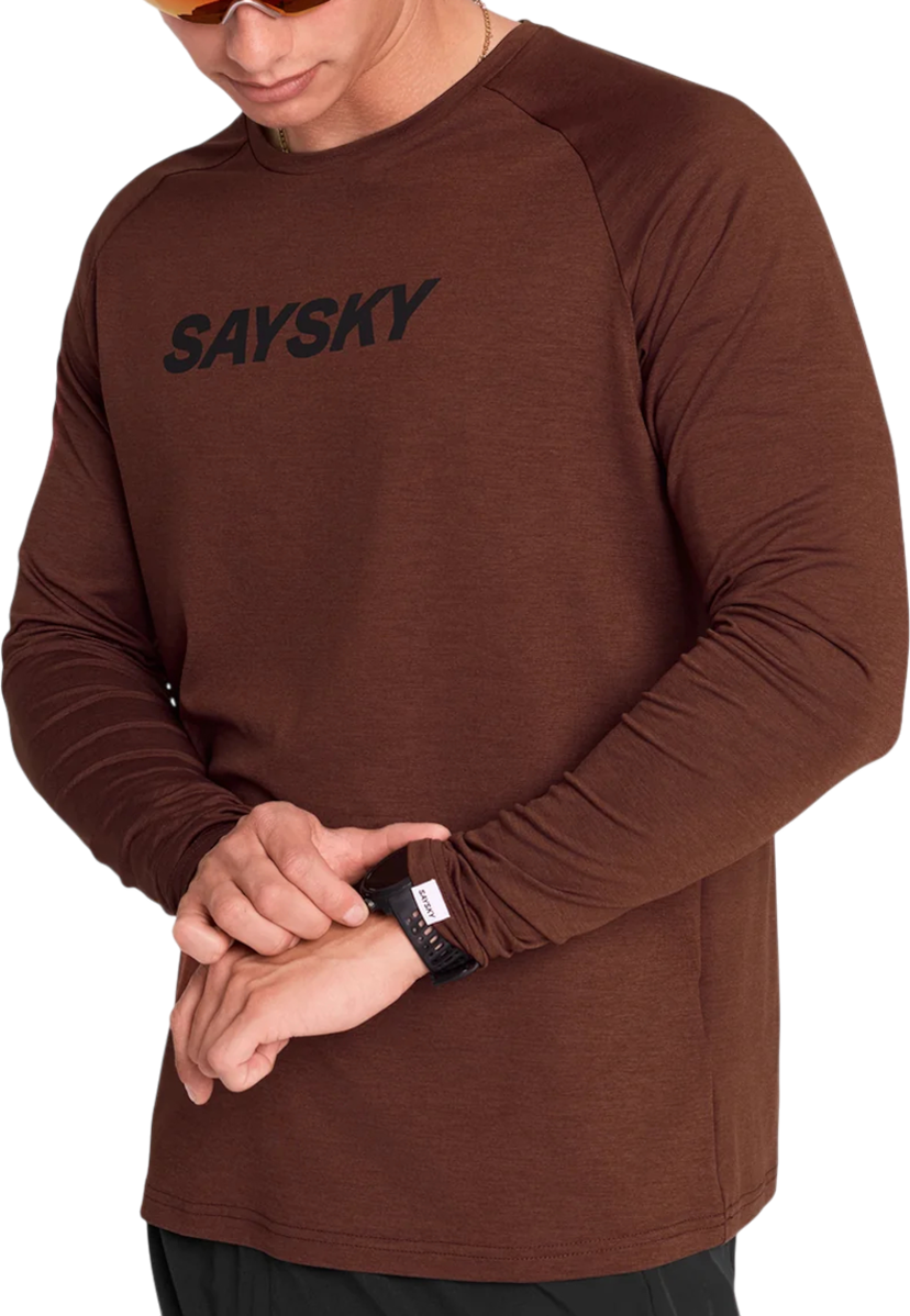 T-shirt Saysky Saysky Logo Pace Long Sleeve T-Shirt Brun | omrls21c5008-omrls21c5008