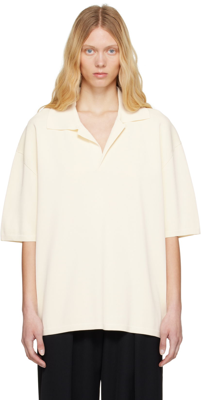 Polo skjorte AMI AMI Paris Short Sleeve Polo Hvid | UPL164.KN0064
