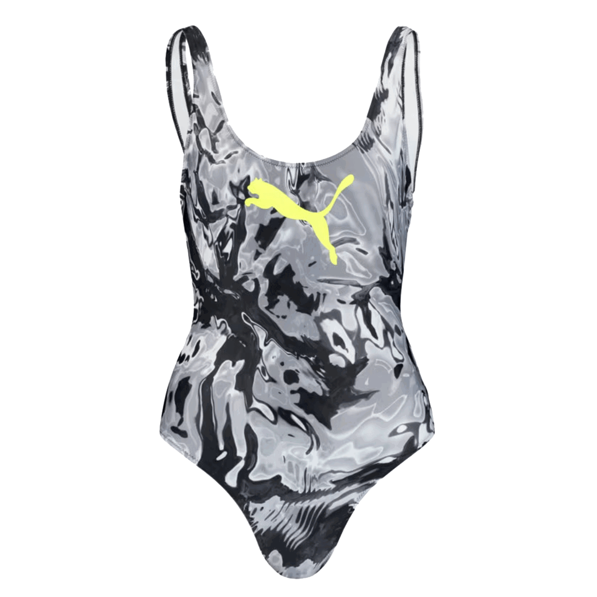Badetøj Puma Allover Print One-Piece Swimsuit Grå | 935085-01, 0