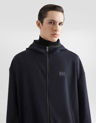 Sweatshirt Dolce & Gabbana Hooded Woolen Jacket With Tag Mørkeblå | G9BMVTFURK8B3681, 3