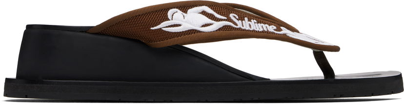 Badetøj Tory Burch Tory Burch Sublime Wedge Flip-Flops Sort | 173758-961