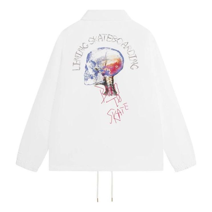 Vindjakke Li-Ning Skateboarding Graphic Loose Fit Coach Jacket Hvid | AFDS817-3