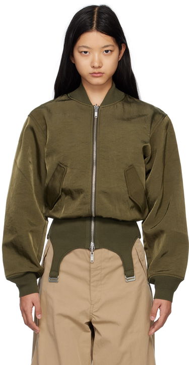 Bomberjakke Dion Lee Convertible Rib Reversible Bomber Jacket Grøn | C4033R23, 0