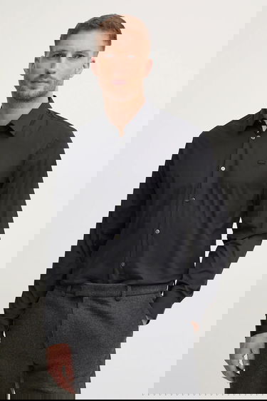 Skjorte Lacoste Lacoste Slim Fit Shirt with Classic Collar Sort | CH5253, 3