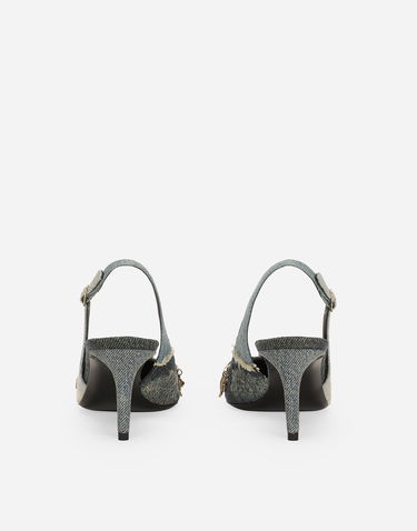 Tilbehør Dolce & Gabbana Dolce & Gabbana Patchwork Denim Slingbacks Blå | CG0822A564980650, 2