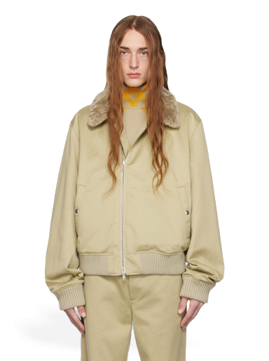 Bomberjakke Burberry Zip Bomber Jacket Beige | 8077138