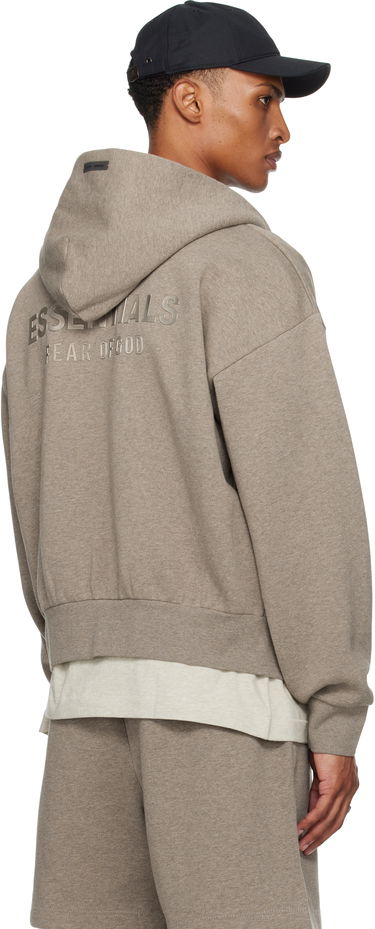 Sweatshirt Fear of God Fear of God ESSENTIALS Classic Fit Fleece Zip-Up Hoodie Grå | 192SP254783F, 2