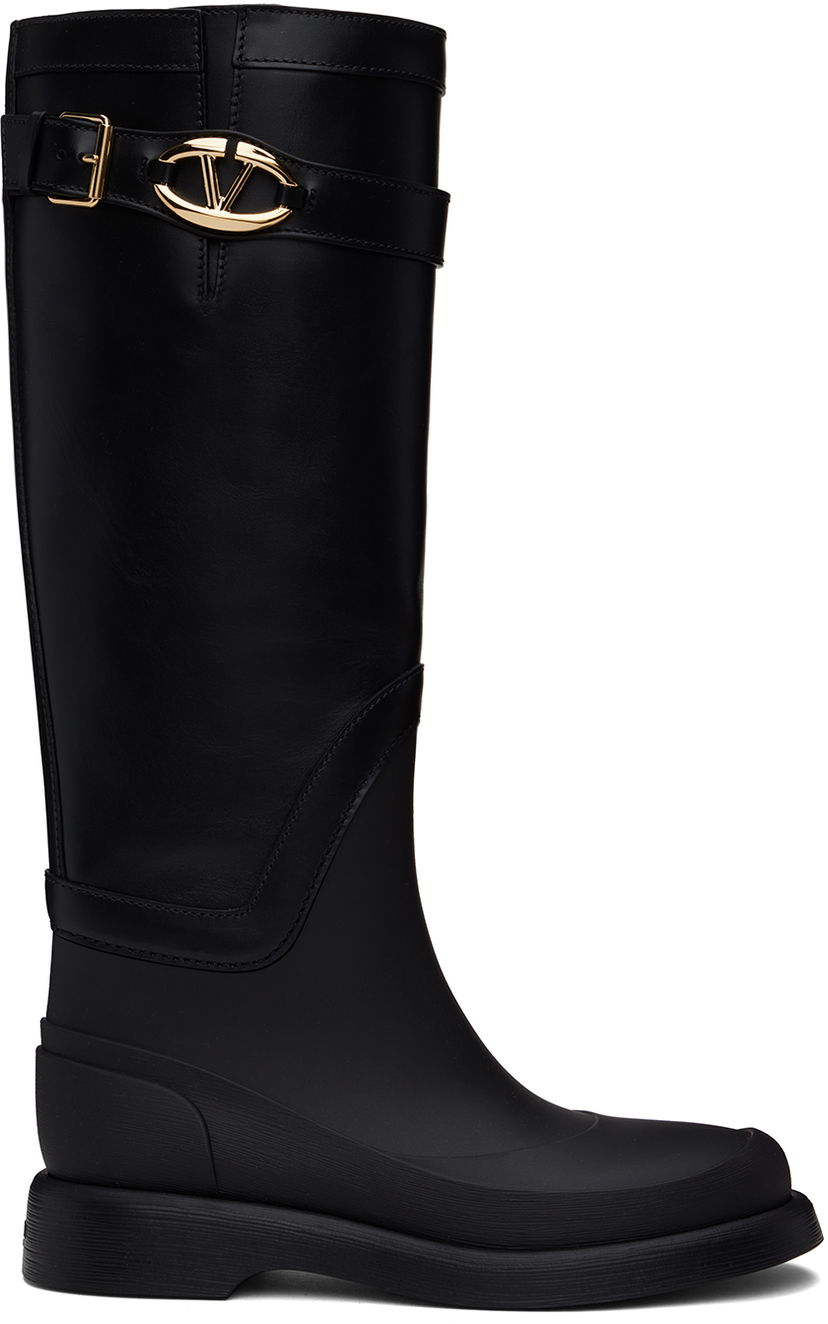 Tøj Valentino Valentino Garavani VLogo The Bold Edition Rain Boots Sort | 5W2S0JH7HEX