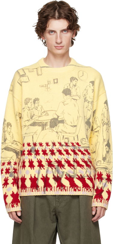 Sweater JW Anderson Jacquard Knit People Graphic with Abstract Motif Sweater Flerfarvet | KW1439-YN0373, 0