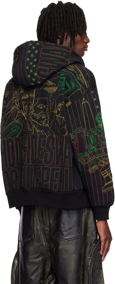 Sweatshirt Who Decides War Who Decides War Pelle Pelle Edition Monument Zip-Up Hoodie Sort | 1110620030SS25, 2