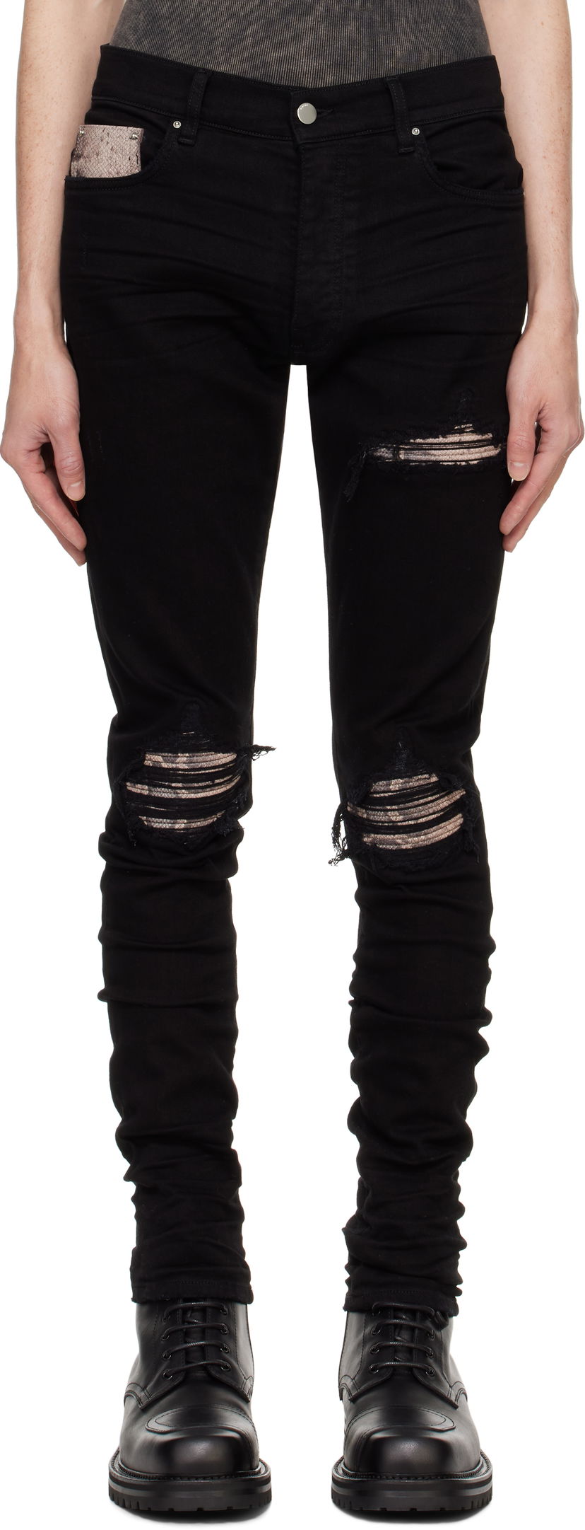 Jeans AMIRI AMIRI Snake MX1 Jeans Sort | AMDNSY1076