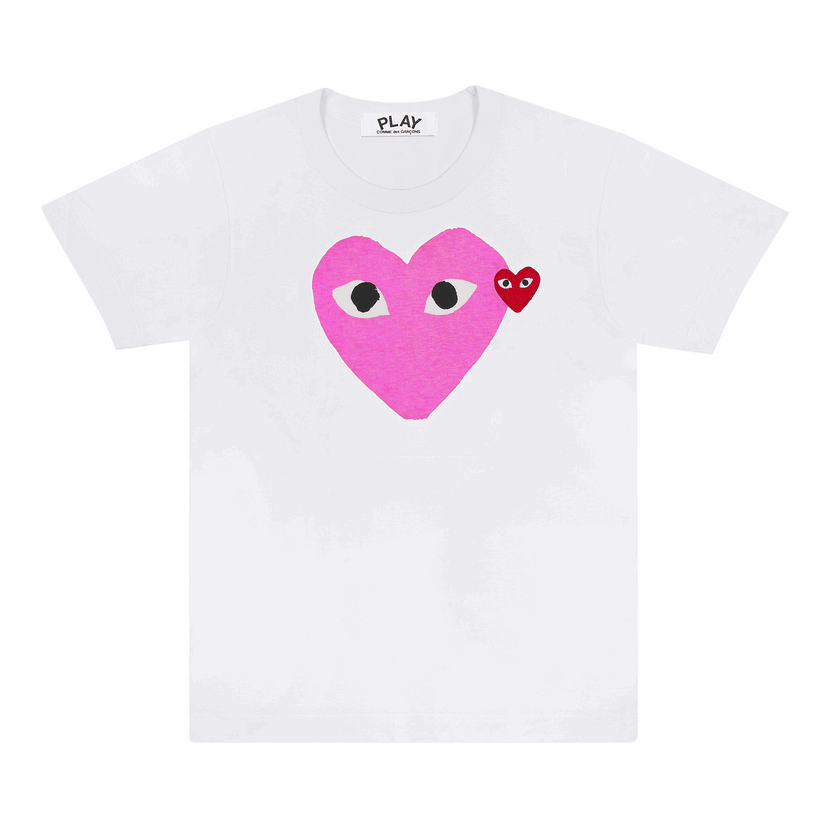T-shirt Comme des Garçons PLAY Colored Heart T-Shirt Hvid | AZ T105 051 4