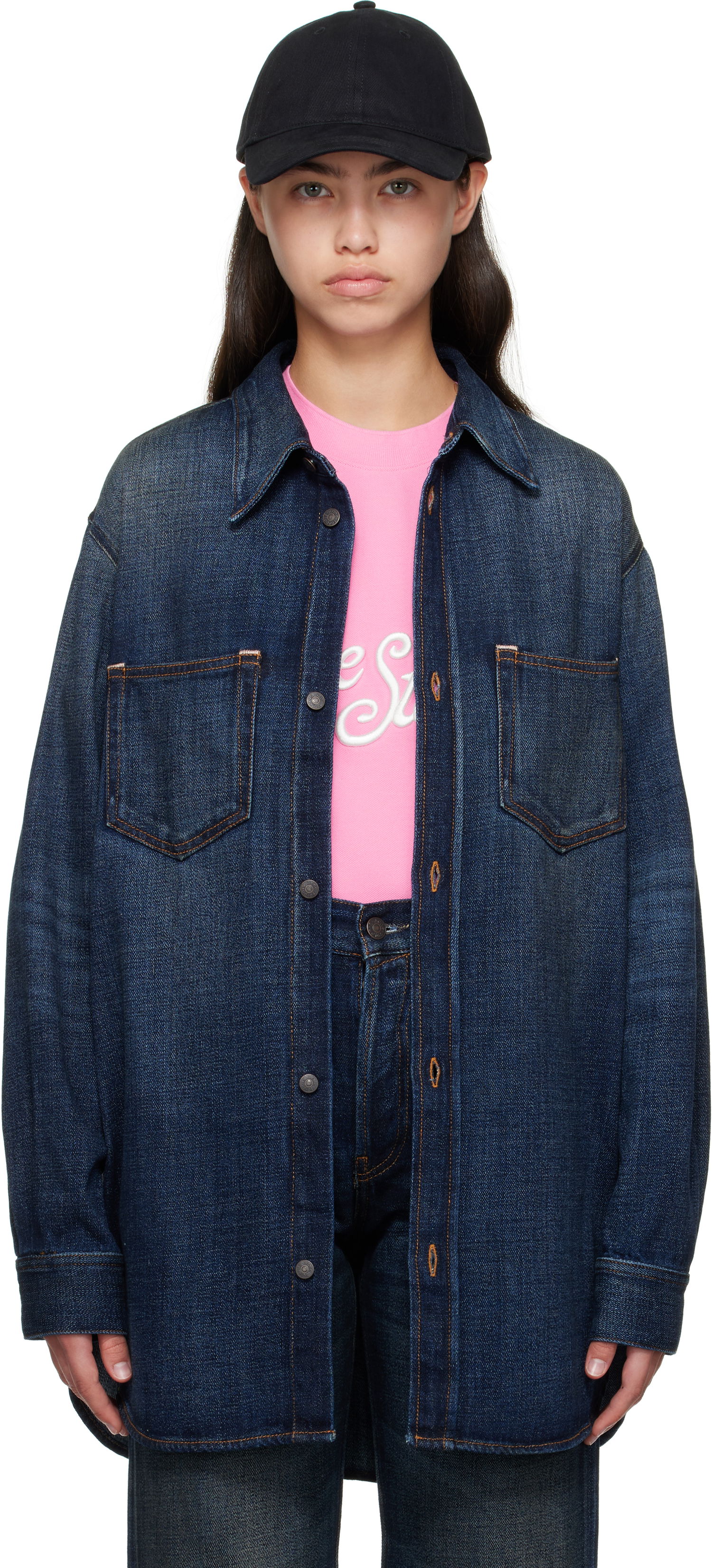 Skjorte Acne Studios Acne Studios Denim Button-Up Shirt Blå | CB0112-, 0