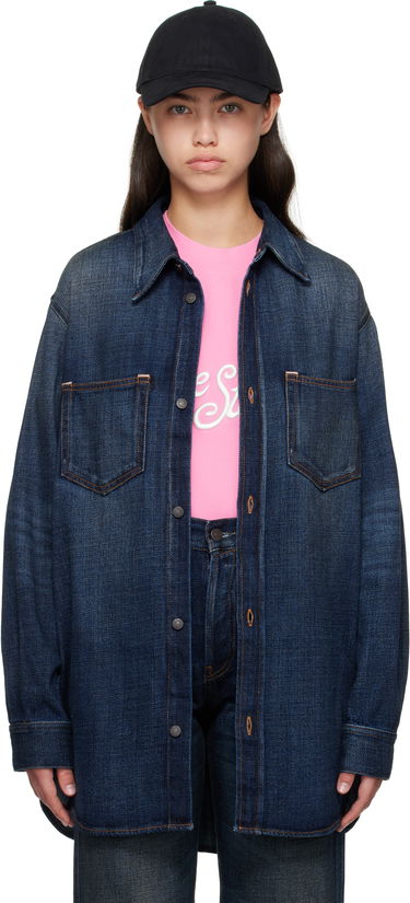 Skjorte Acne Studios Acne Studios Denim Button-Up Shirt Blå | CB0112-, 0