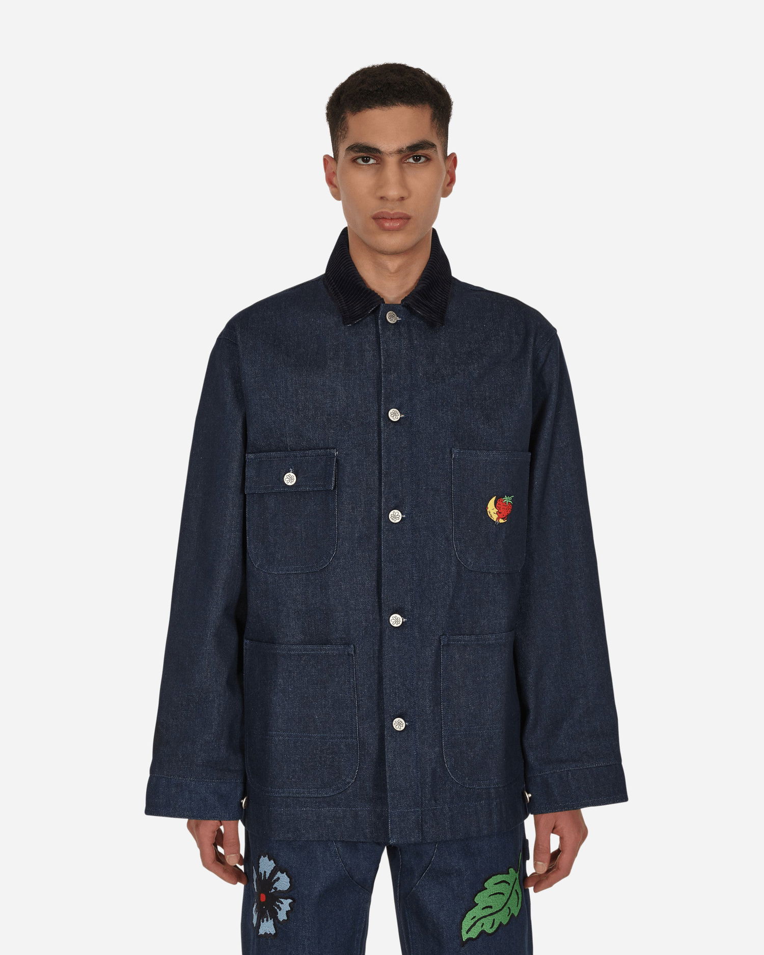Jakke Sky High Farm Embroidered Denim Chore Coat Mørkeblå | SHF01C002 1, 0