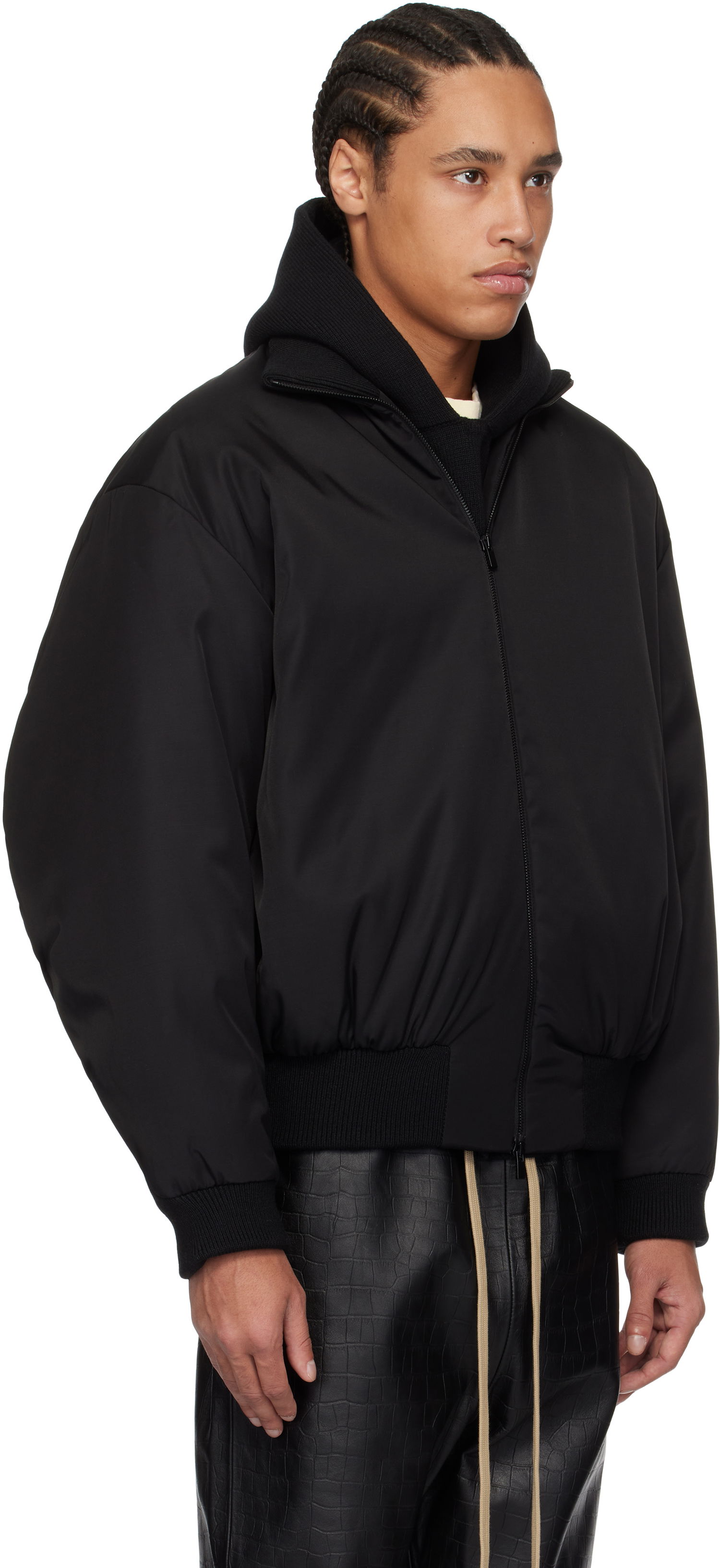 Bomberjakke Fear of God Fear of God Nylon Wool Bomber Jacket Sort | FGE230-326NYW, 1