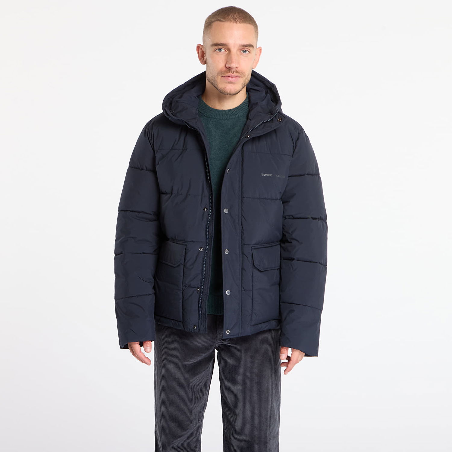 Puffer jakke Samsoe Samsoe Saulf Puffer Jacket Mørkeblå | M24300048_194011TCX, 0