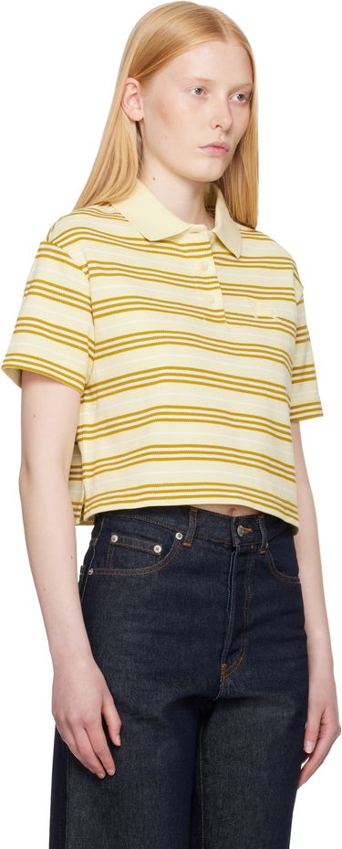 Polo skjorte Burberry Burberry Cropped Striped Polo Gul | 8106271, 1