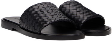 Sneakers og sko Bottega Veneta Bottega Veneta Elio Woven Leather Slides Sort | 838348V2ED01000, 3