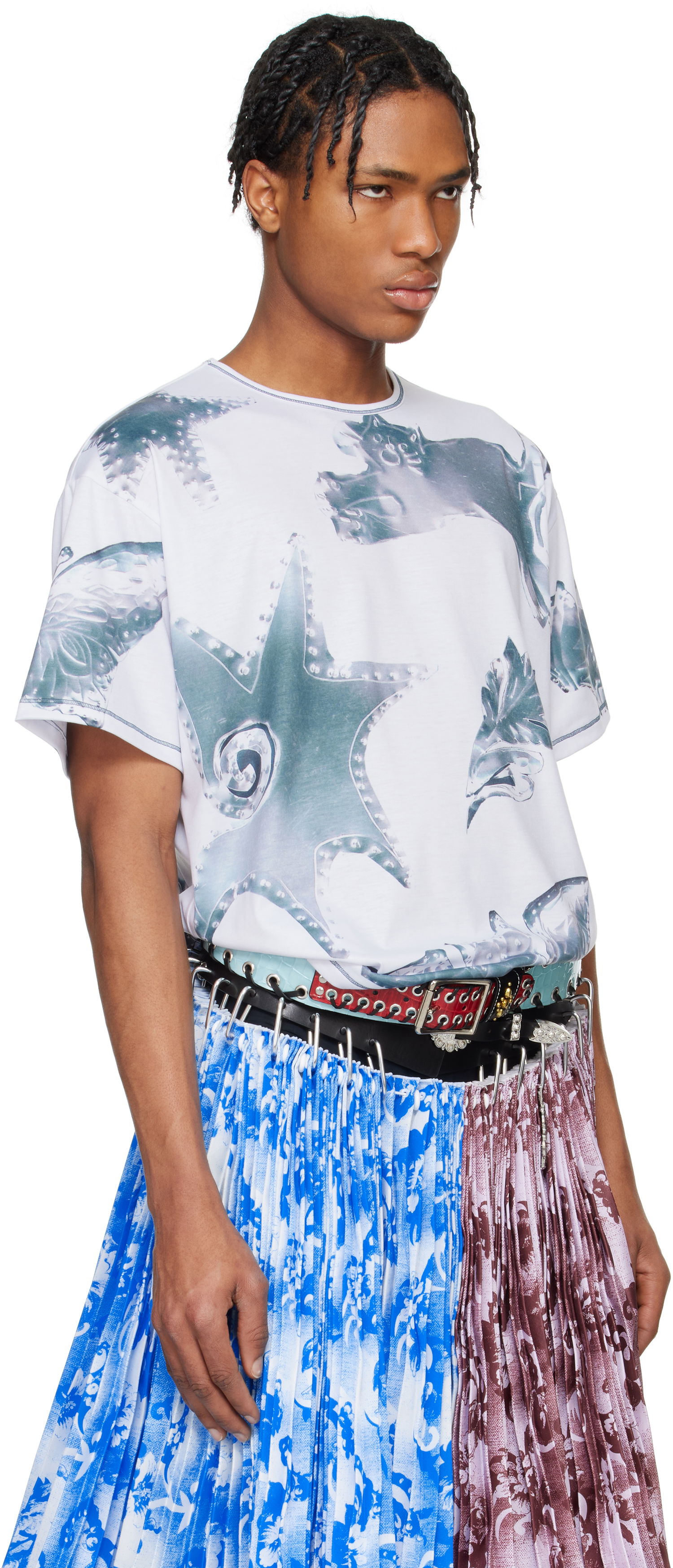 T-shirt Chopova Lowena Chopova Lowena Zoom Spur Oversized Graphic T-Shirt Hvid | 2303, 1
