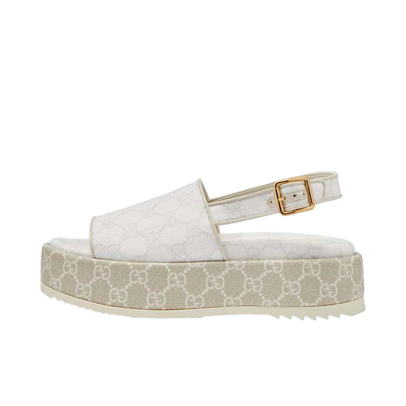 Sneakers og sko Gucci GG Platform Sandal White Beige (Women's) Grå | 701153 96G60 9061