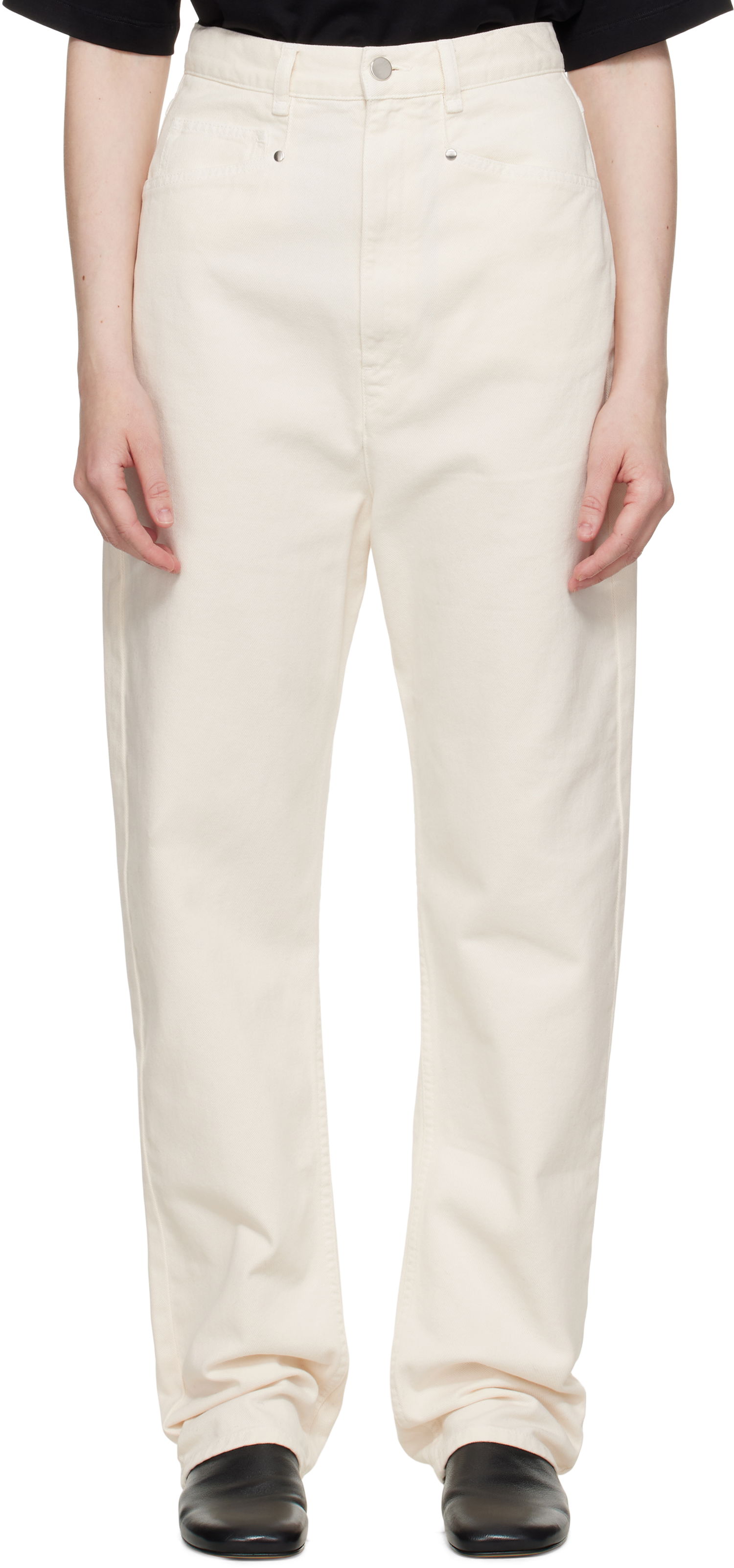 Jeans LEMAIRE Lemaire Dropped Crotch Jeans Hvid | PA1199 LD1034, 0