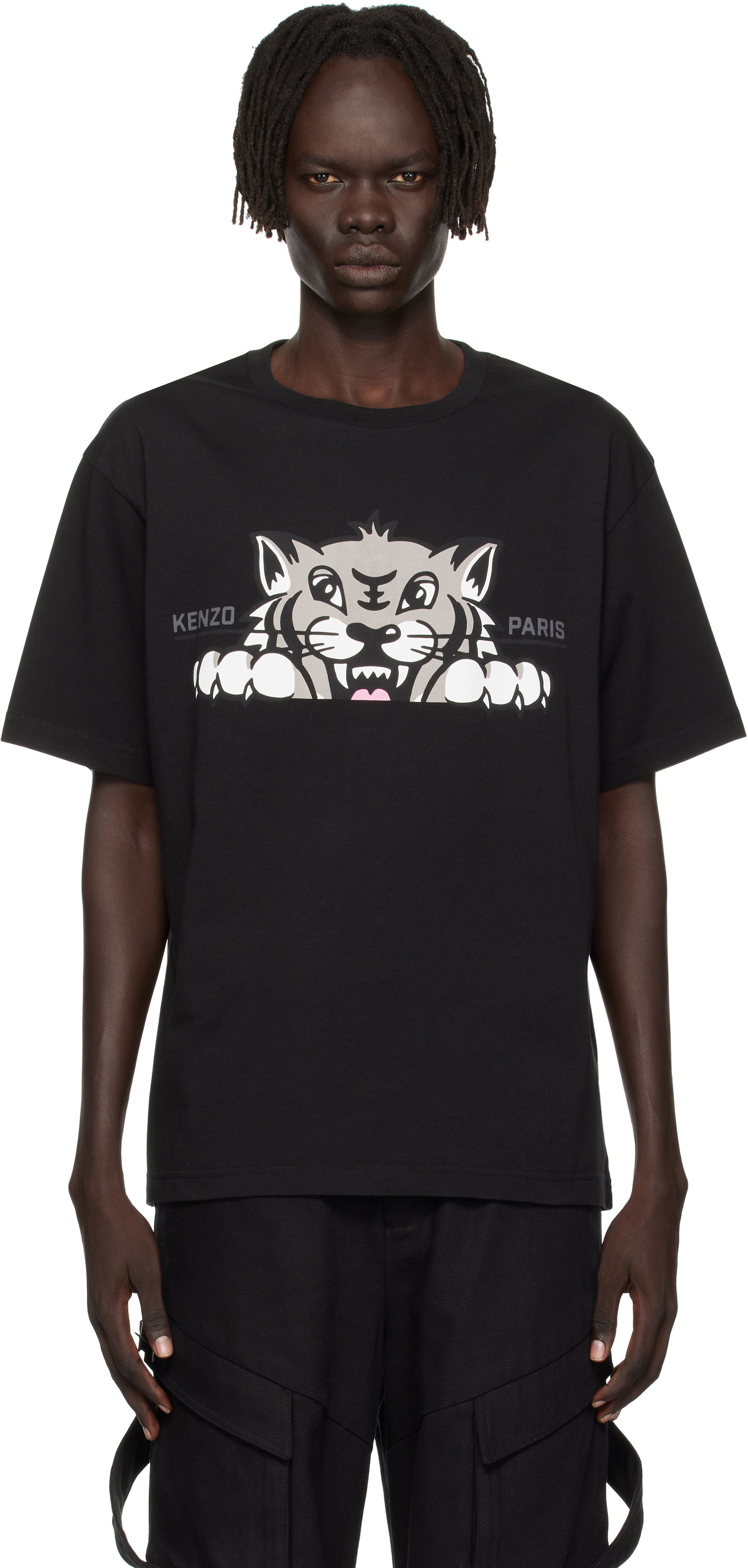 T-shirt KENZO Kenzo 'Happy Tiger' Oversized T-Shirt Sort | FF65TS4514SG, 0