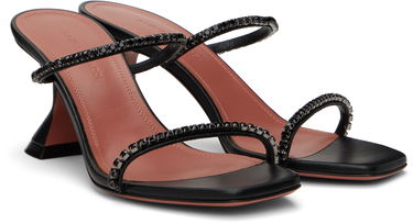 Skopleje Amina Muaddi Amina Muaddi Gilda Crystal-Embellished Heeled Sandals Sort | GILDA SLIPPER 70 NAPPA, 3