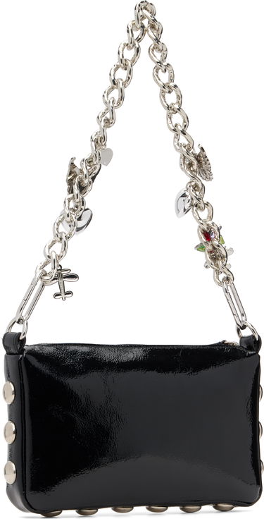 Håndtaske Chopova Lowena Fillie Studded Chain Charm Embroidered Pouch Bag Sort | 6453, 2
