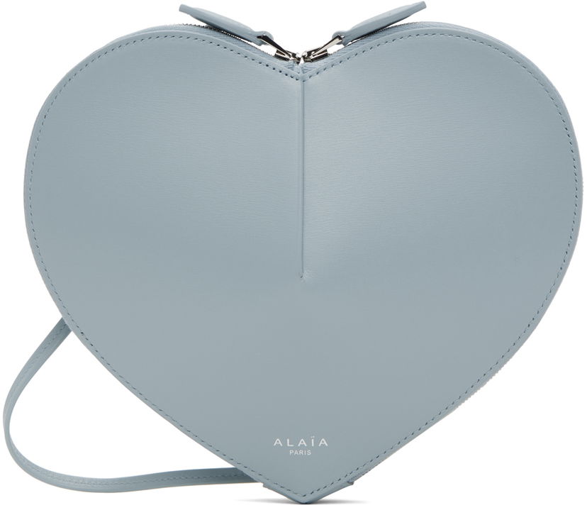 Skuldertaske Alaïa Heart Shaped Leather Crossbody Bag Blå | AA1P003C0Y75