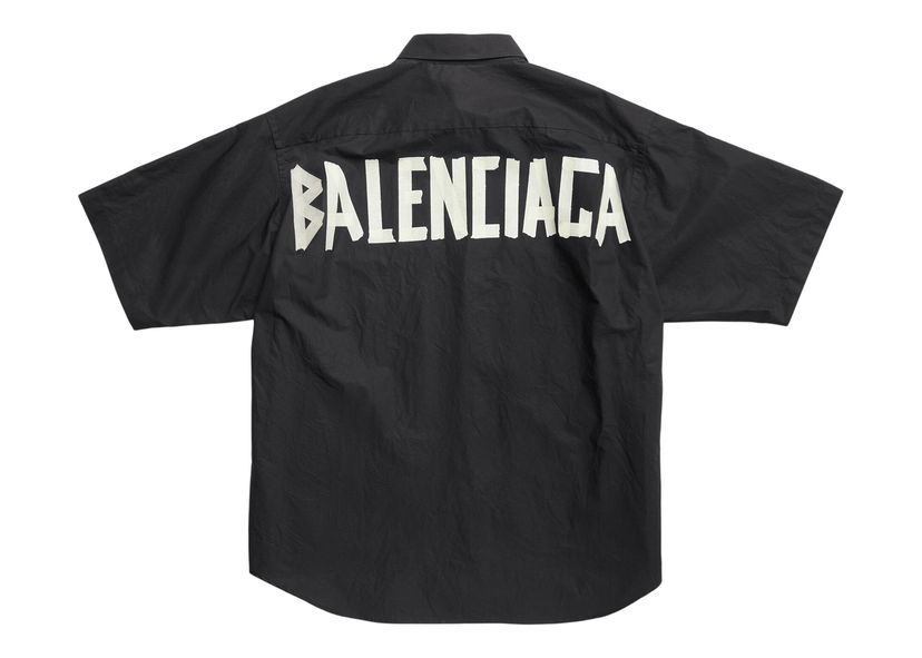 Skjorte Balenciaga Tape Type Shirt Sort | 738761TNM601000