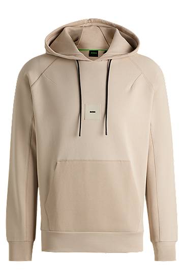 Sweatshirt BOSS Stretch Cotton-Blend Hoodie Beige | 50537215, 0