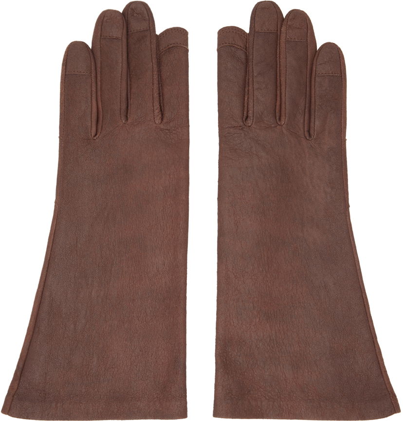 Handsker Rick Owens Short Leather Gloves Brun | RR02D6451 LBA